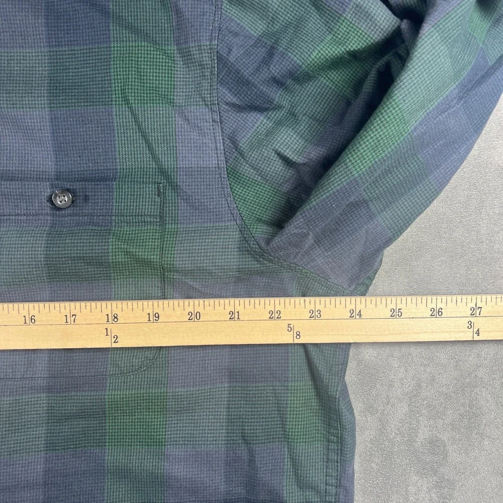 The North Face Flannel Shirt Mens XL Green Blue Plaid Long Sleeve Button Up